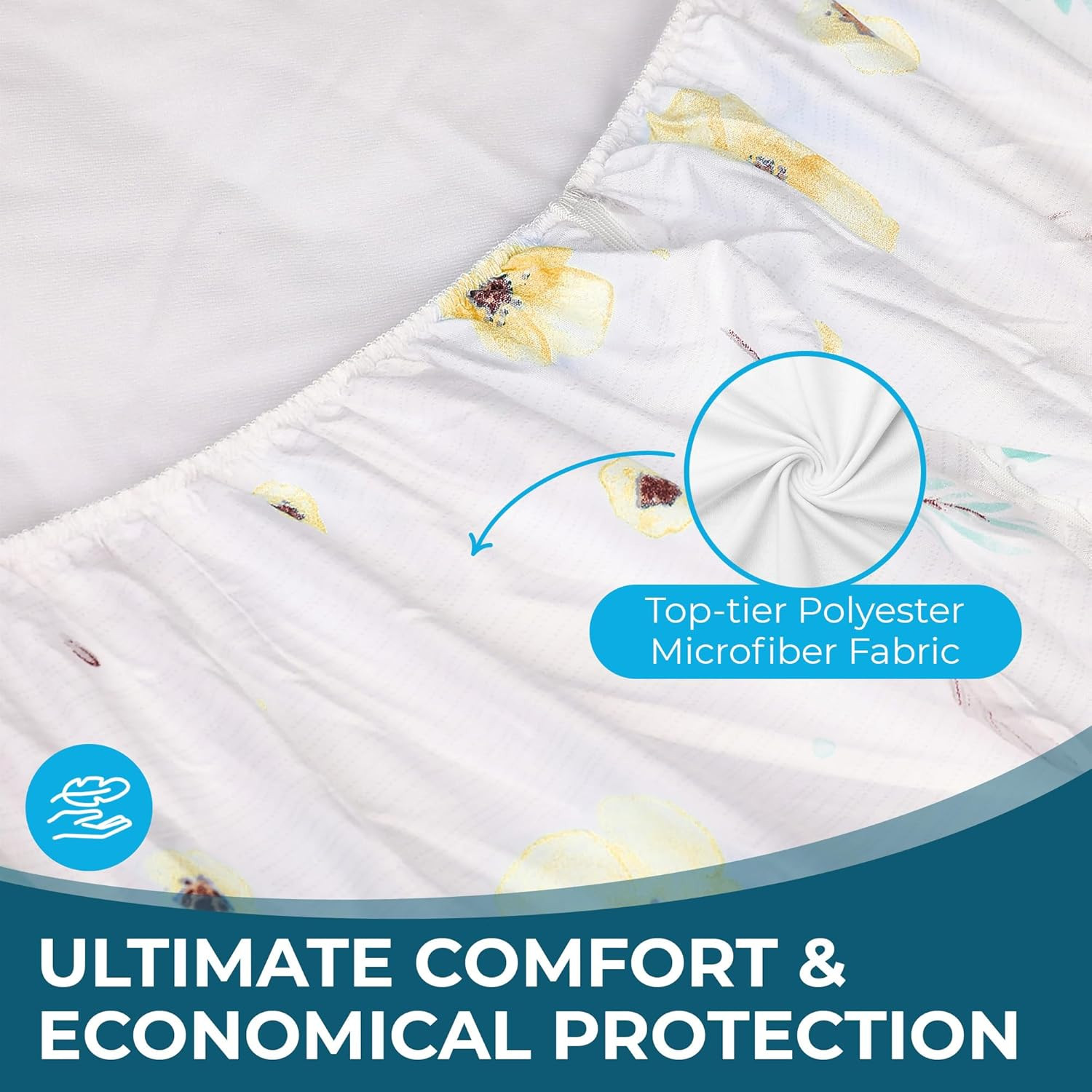 Washable Waterproof Bed Sheets for Incontinence – Twin Yellow Floral Design