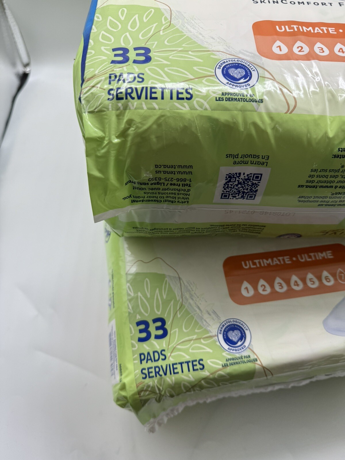 TENA Sensitive Intimates Ultimate 6 Female Incontinence Pads Regular 33 Ct 2 PCK